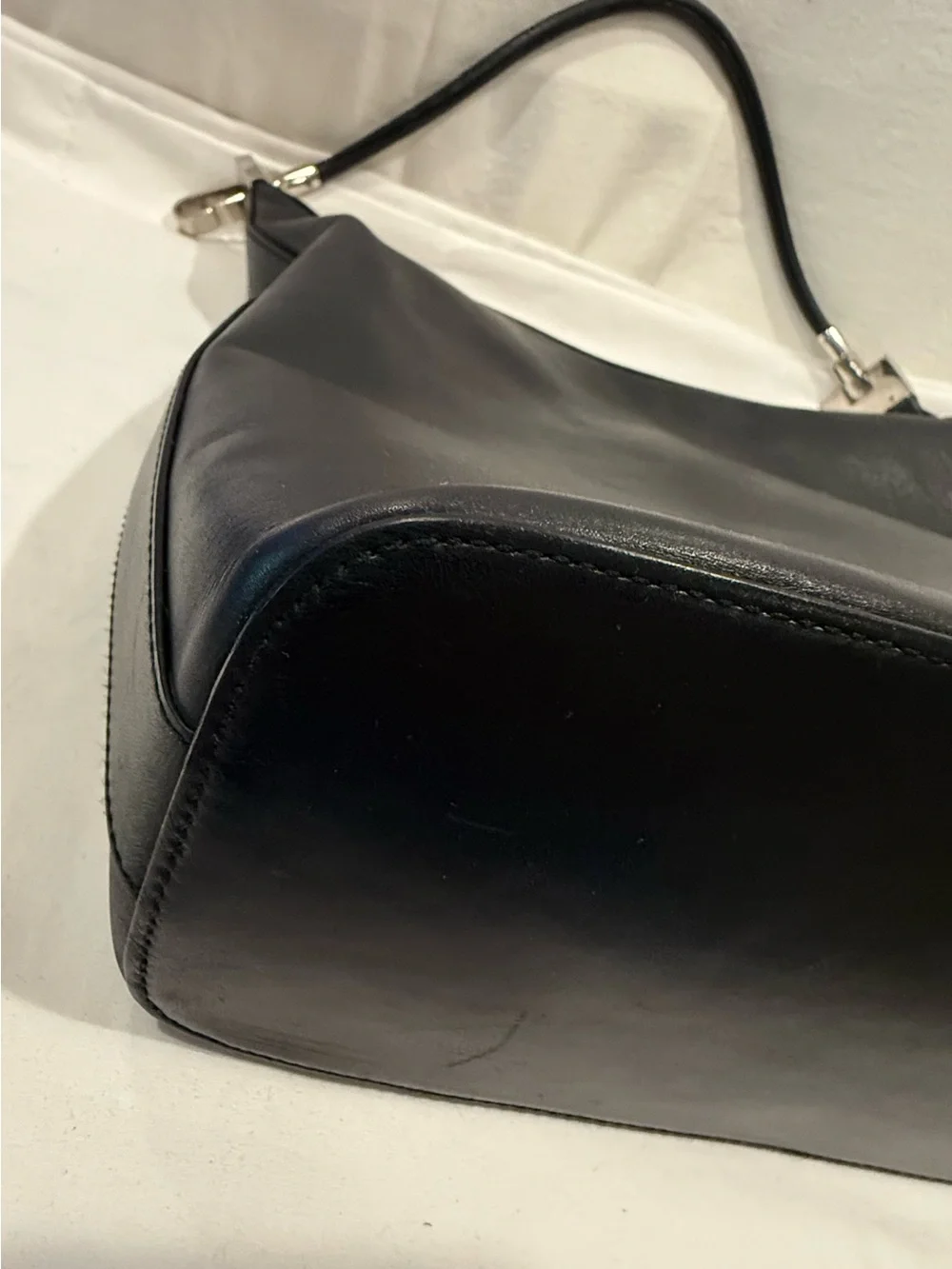 Vintage Gucci Black Leather Hobo Shoulder Bag